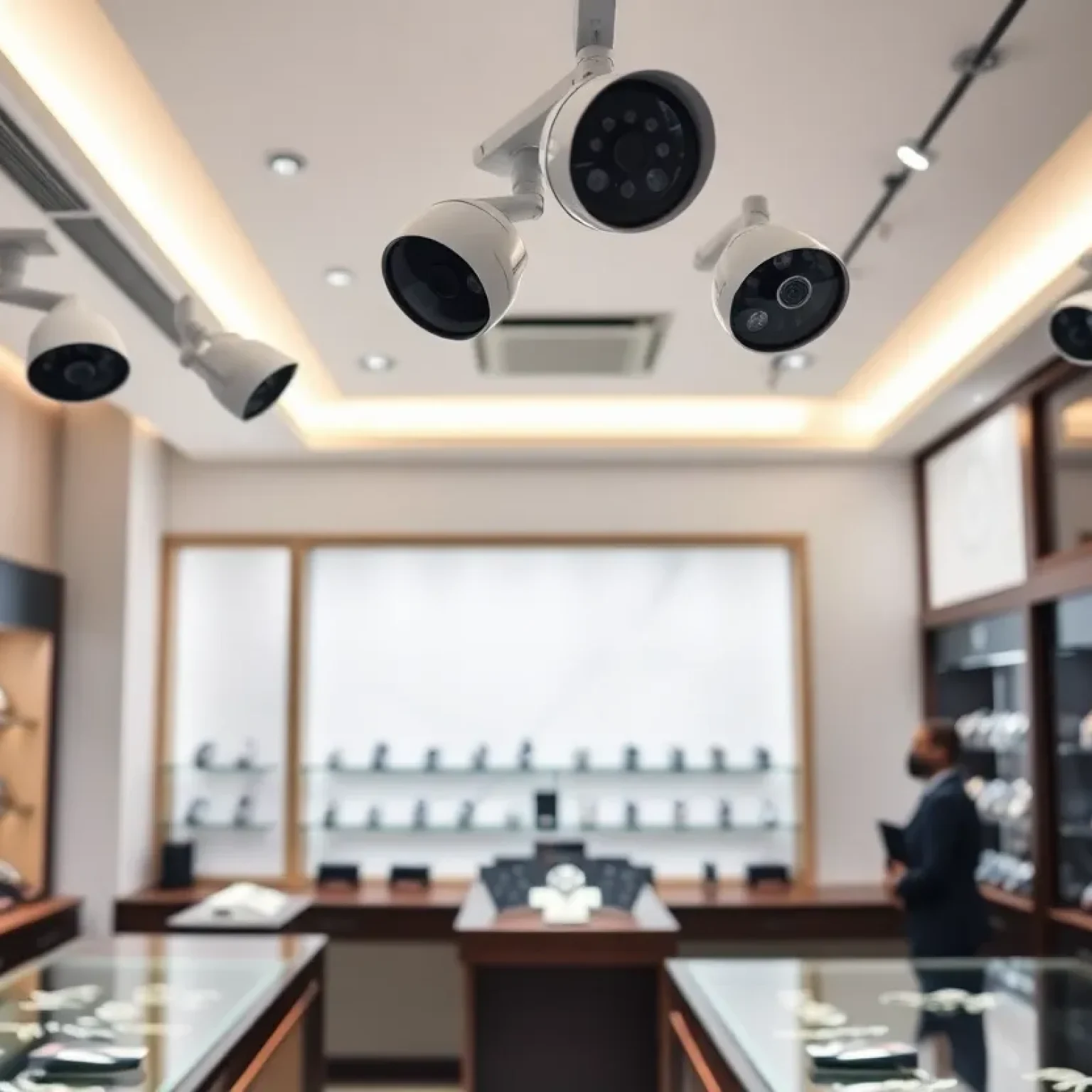 Showcase of luxury watches in a jewelry store