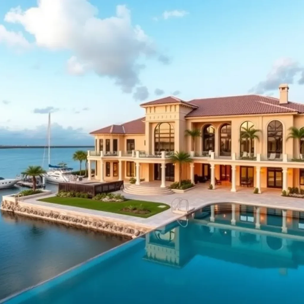 Luxury waterfront mansion known as the Magic Mike House