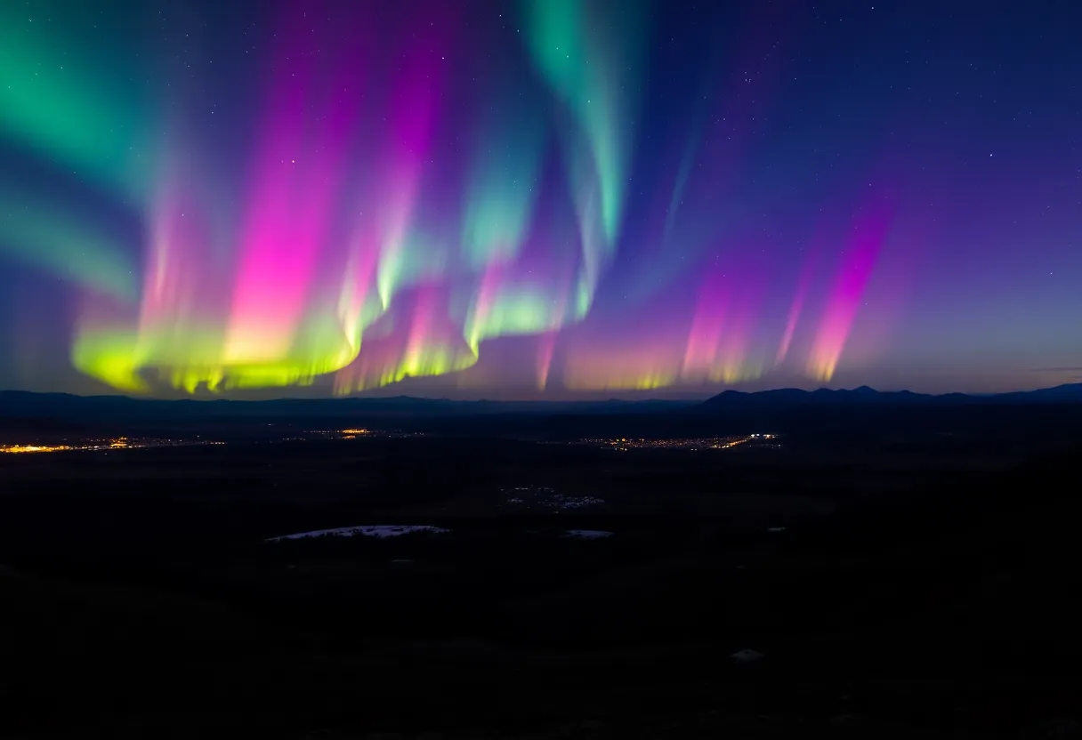 Northern Lights Over Landscape