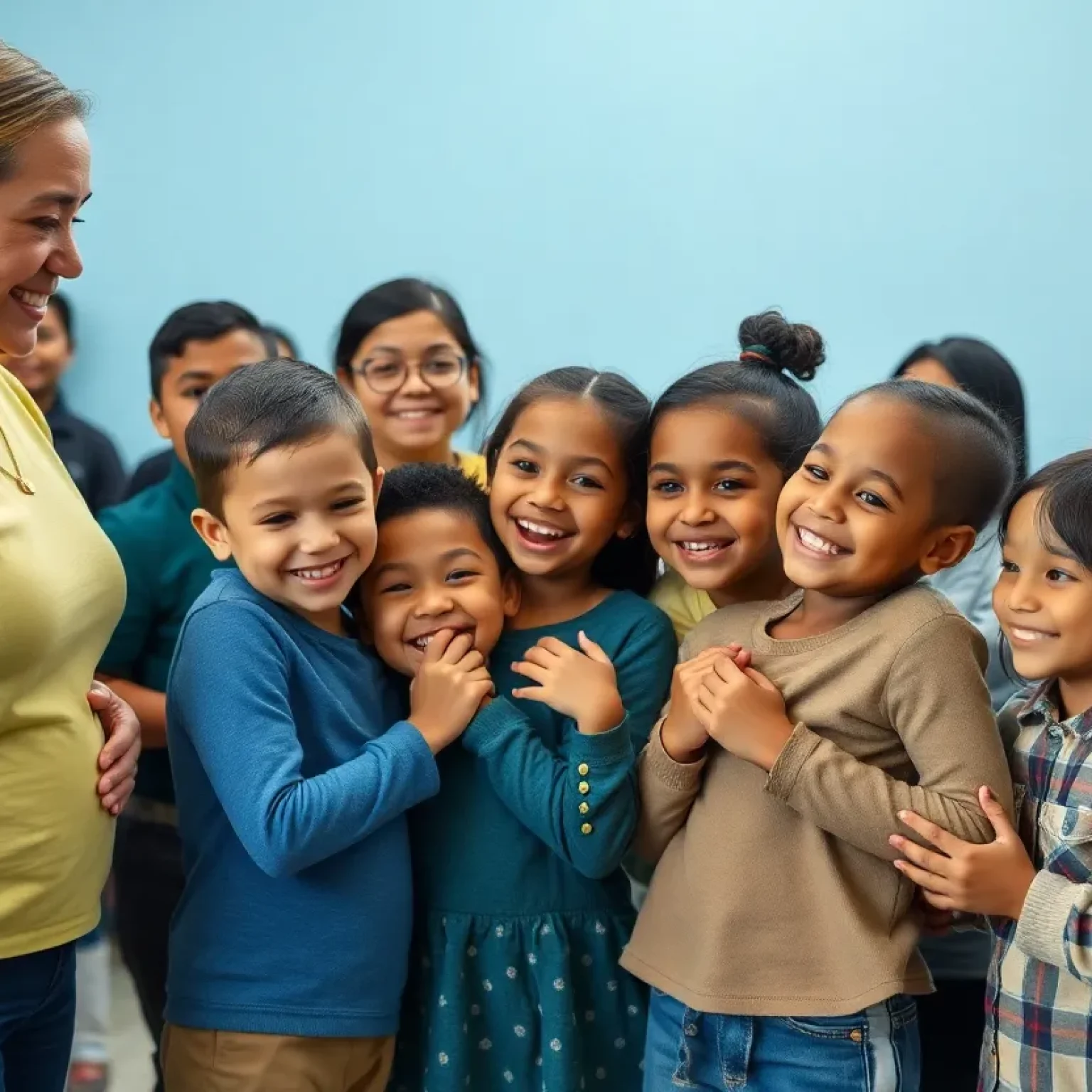 Recovered children celebrating in a safe environment
