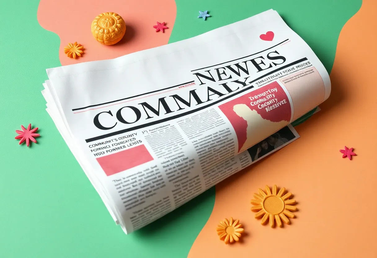 A colorful and engaging image of a monthly queer newspaper showcasing community contributions and creative designs.