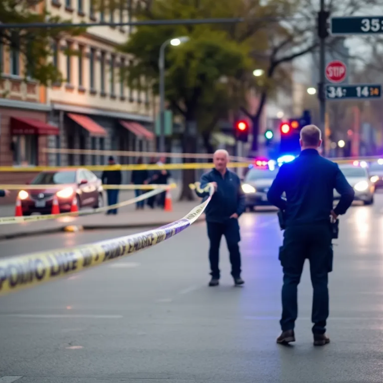 Police investigation at a crime scene in St. Petersburg