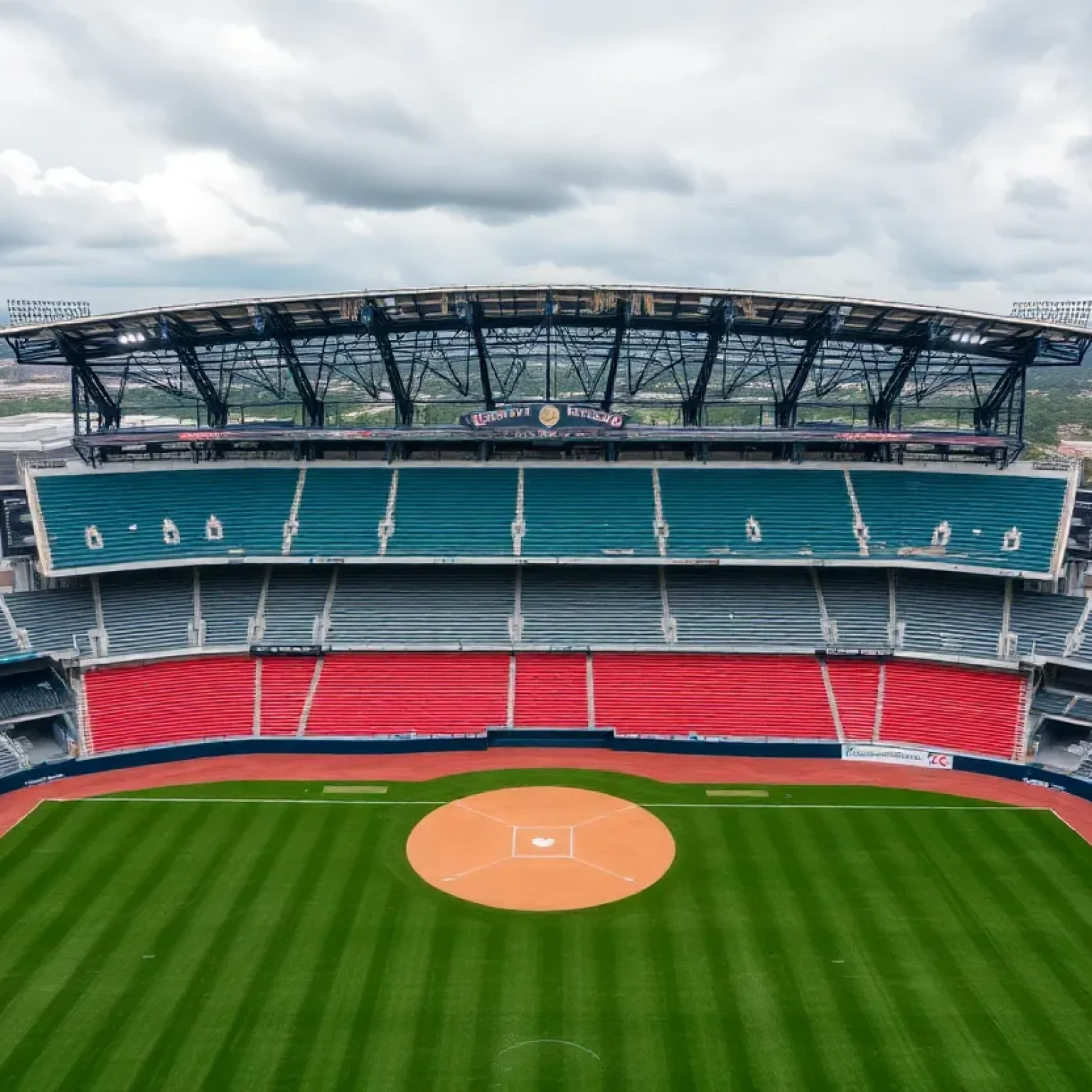 Tropicana Field showing damage from Hurricane Milton