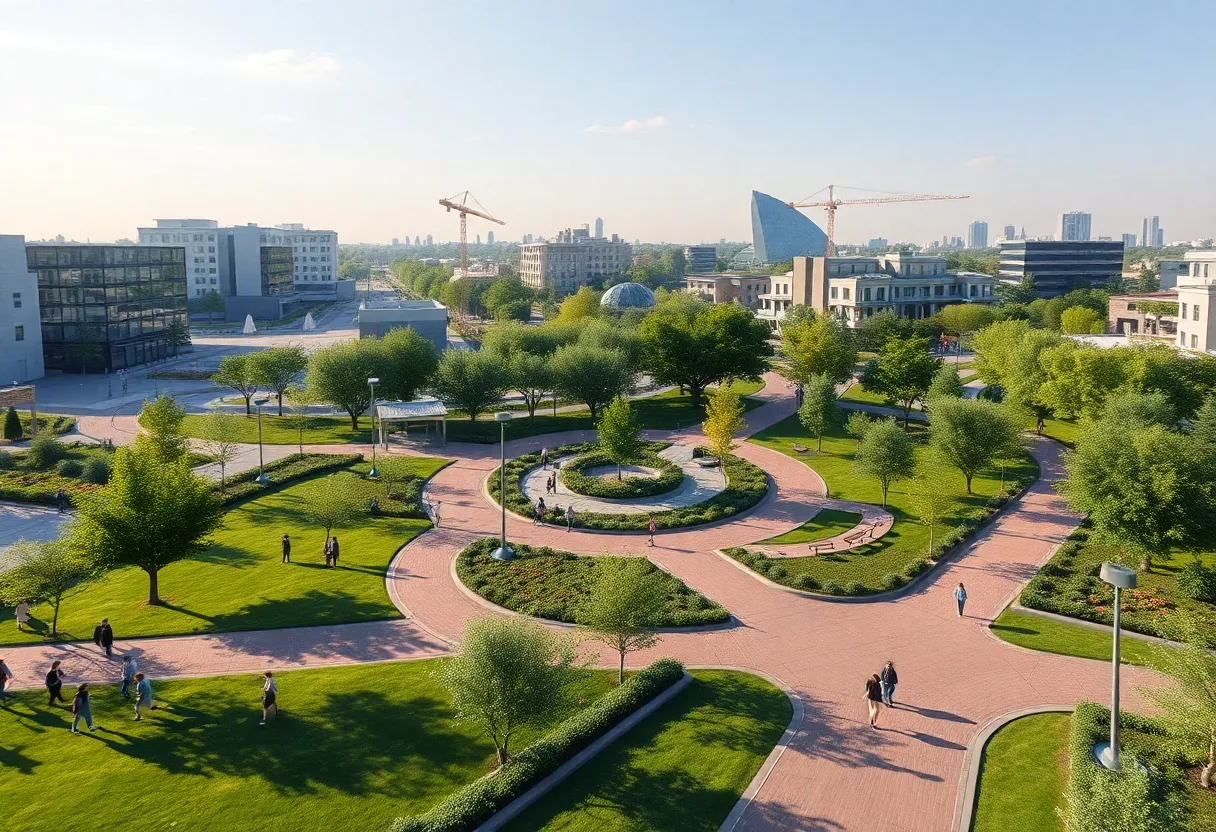 Conceptual design of the proposed St. Pete Common park at the Tropicana Field site