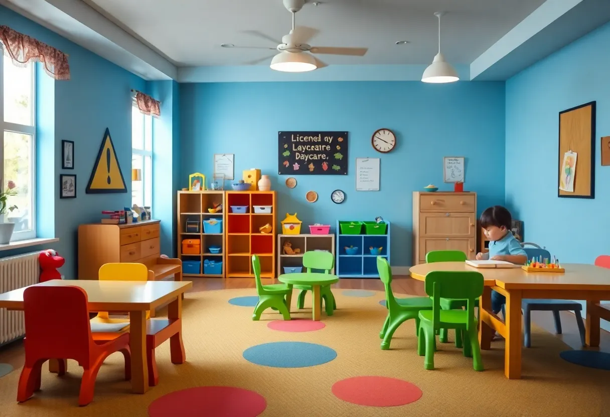 Illustration highlighting the dangers of unlicensed daycare facilities.