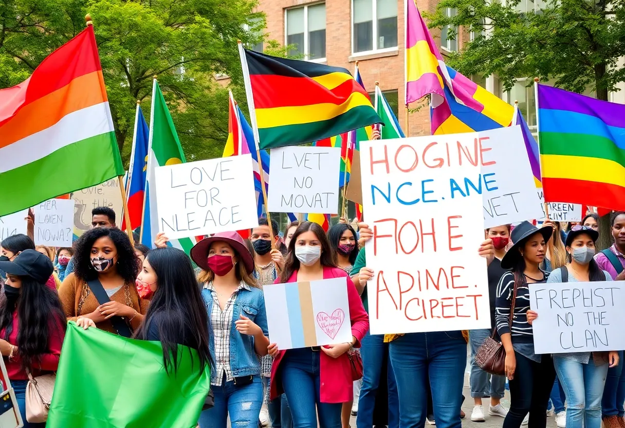 Students at USFSP advocating for the return of identity flags.