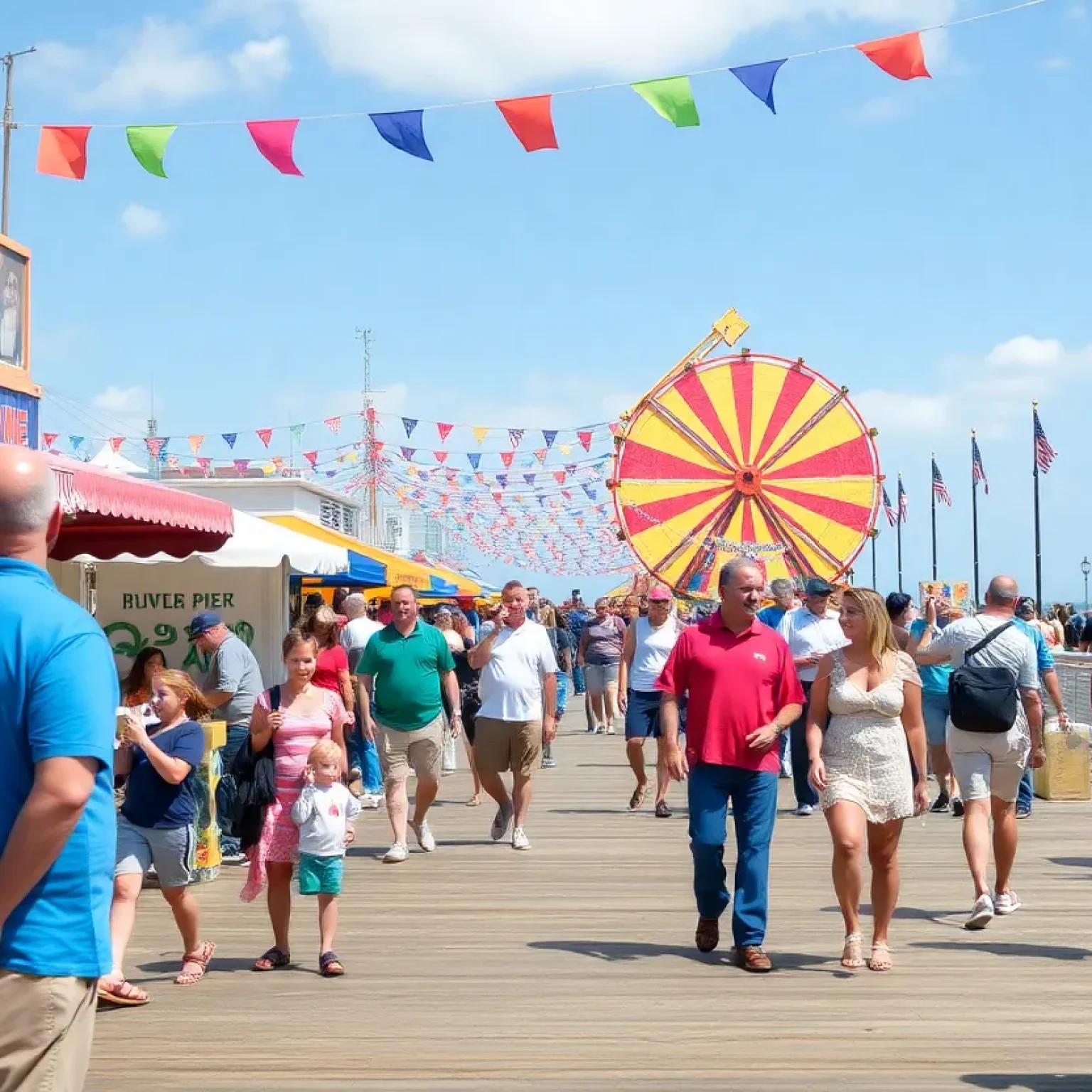 Families and vendors celebrating 727 Day at the St. Pete Pier