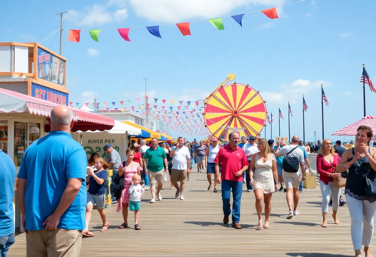 Families and vendors celebrating 727 Day at the St. Pete Pier