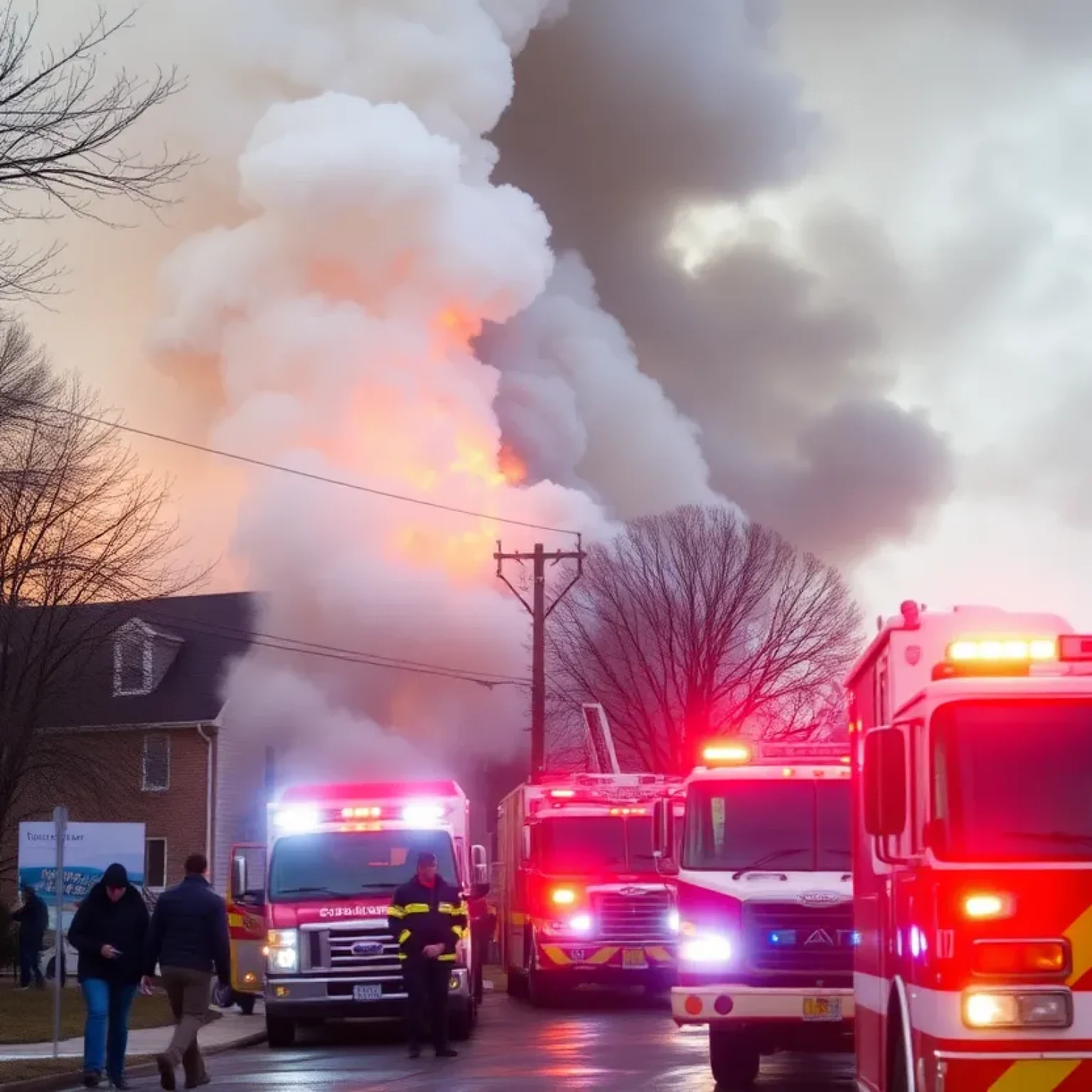 Firefighters Responding to Assisted Living Fire