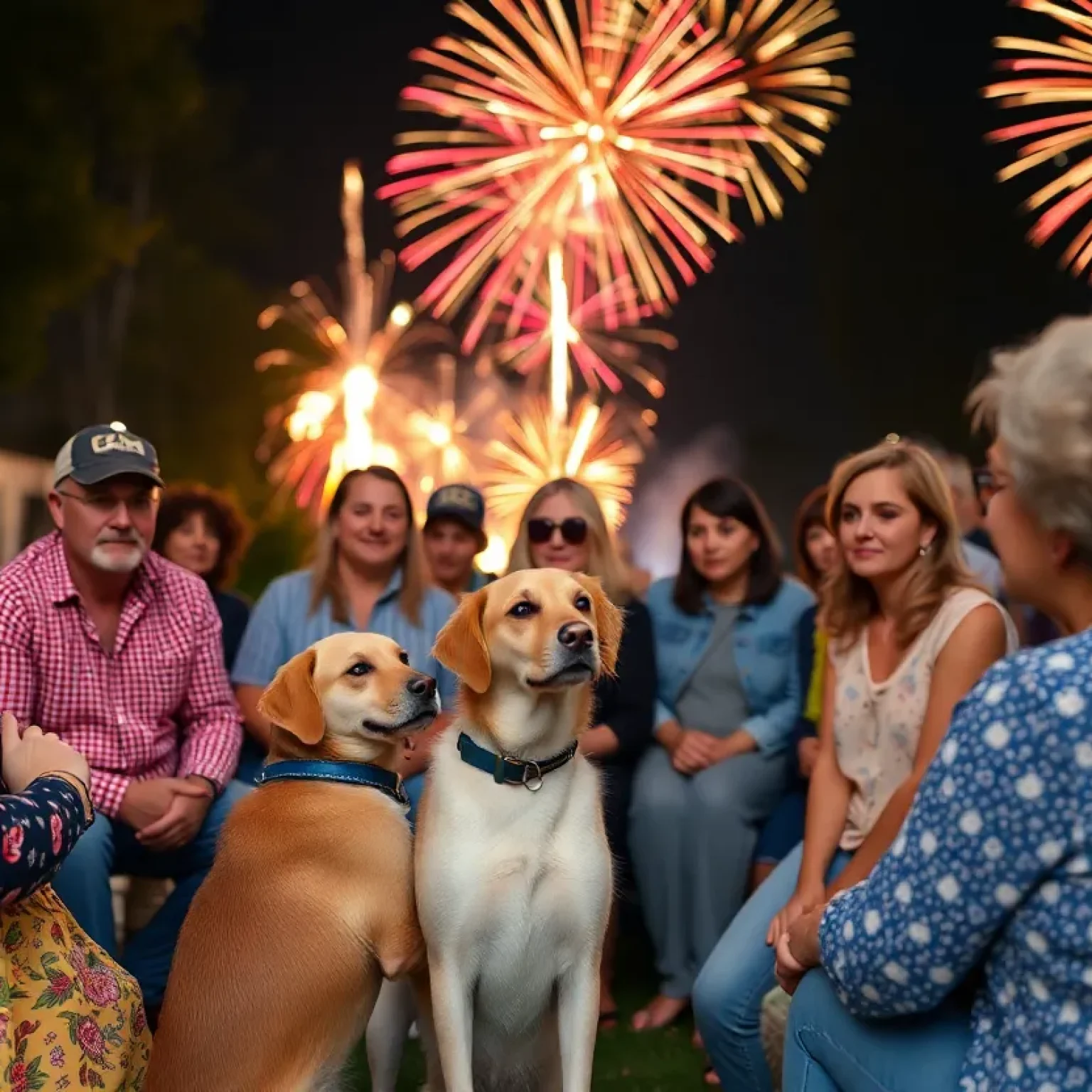Residents discussing firework safety in St. Petersburg