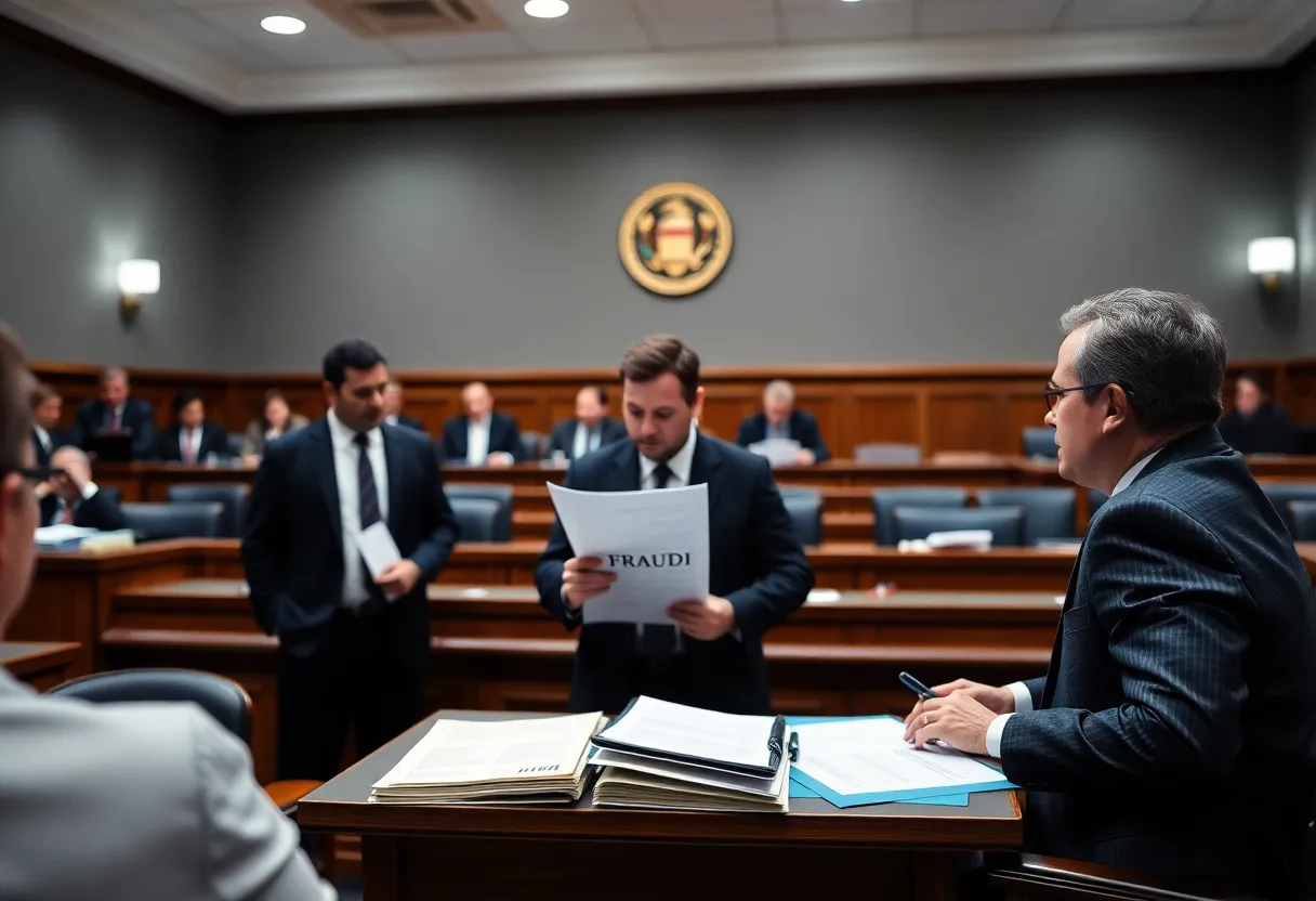 Courtroom Scene of Fraud Case