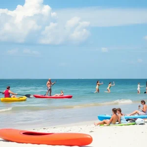 Families exploring beaches and water activities in St. Petersburg