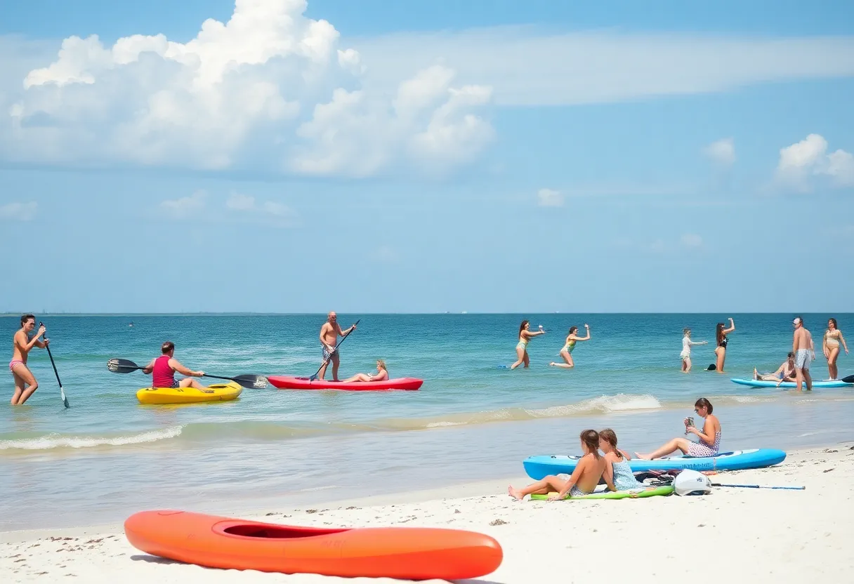 Families exploring beaches and water activities in St. Petersburg