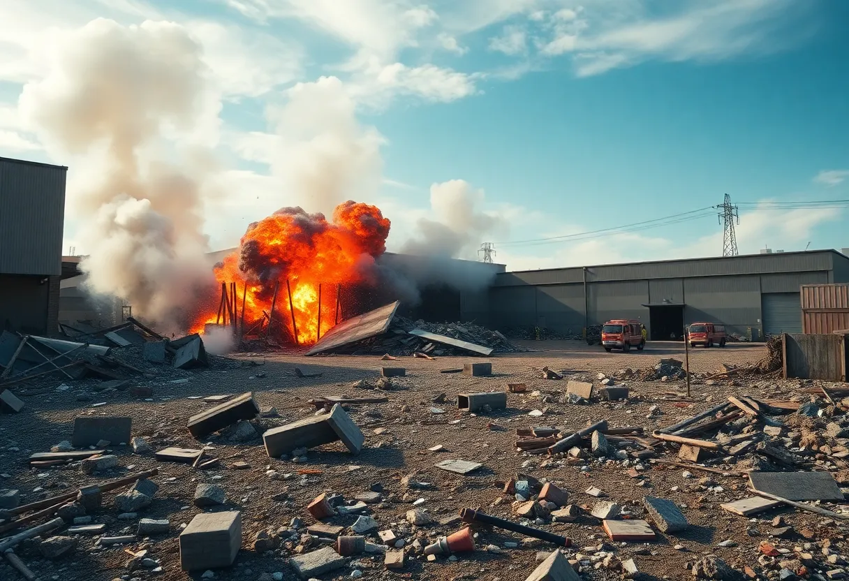 Aftermath of Fireworks Warehouse Explosion