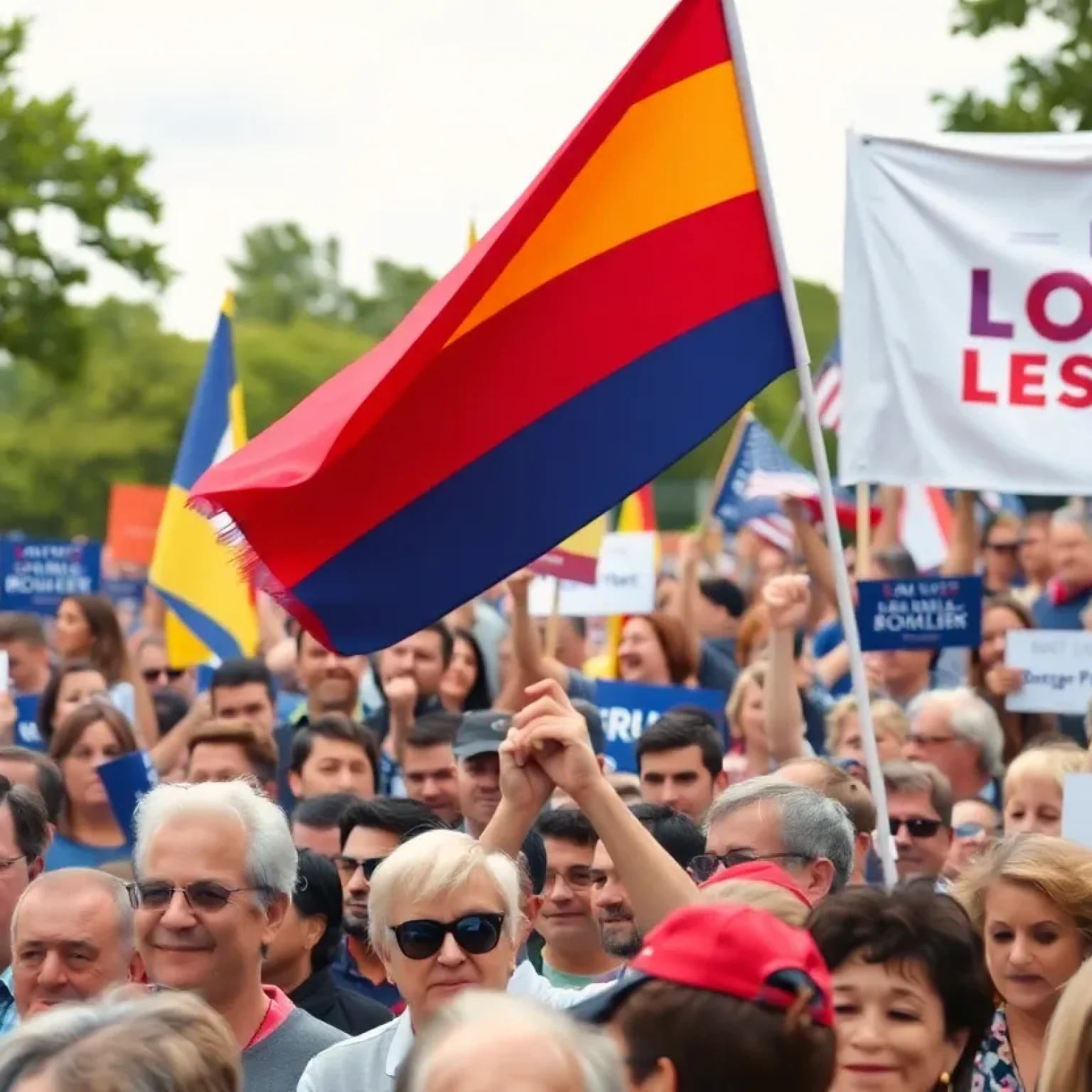 Supporters at a Florida political campaign rally