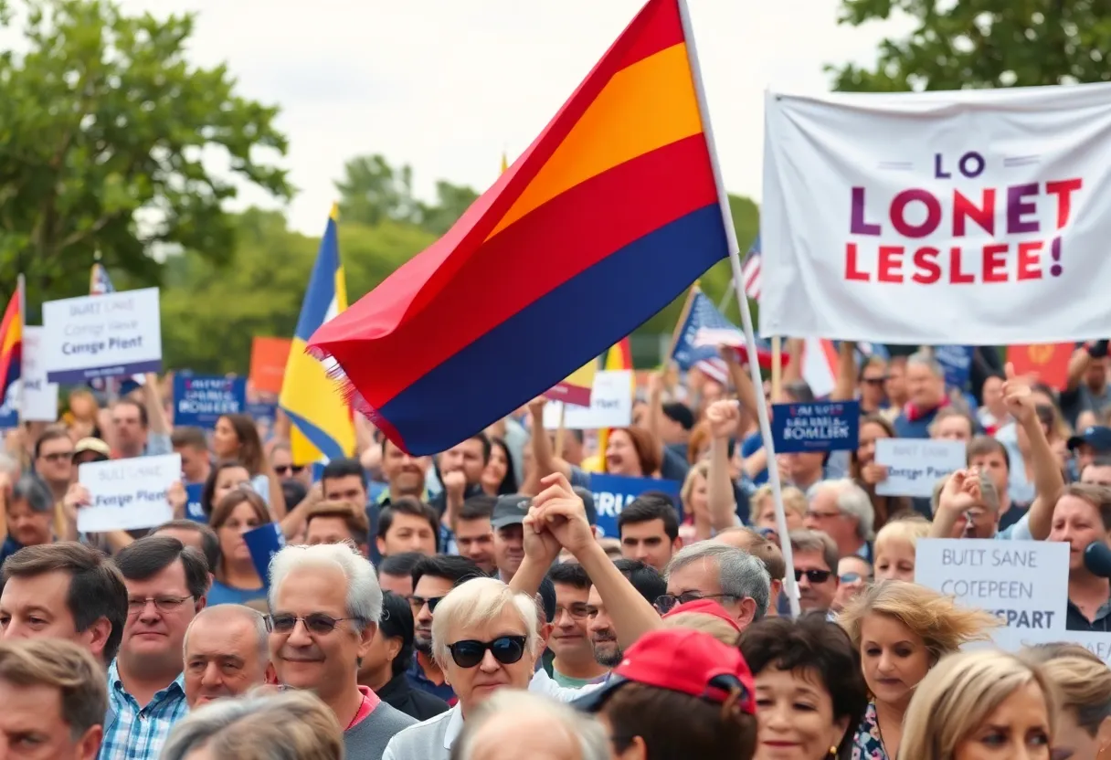 Supporters at a Florida political campaign rally