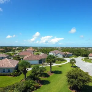 Suburban Florida neighborhood showcasing fiber internet service infrastructure