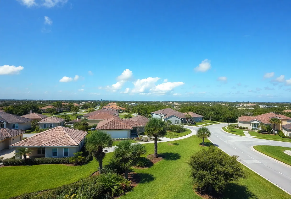 Suburban Florida neighborhood showcasing fiber internet service infrastructure