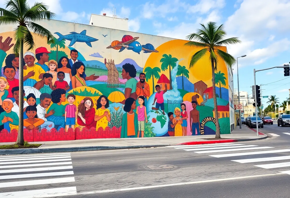 Decorative crosswalks and street murals in Florida showcasing community art