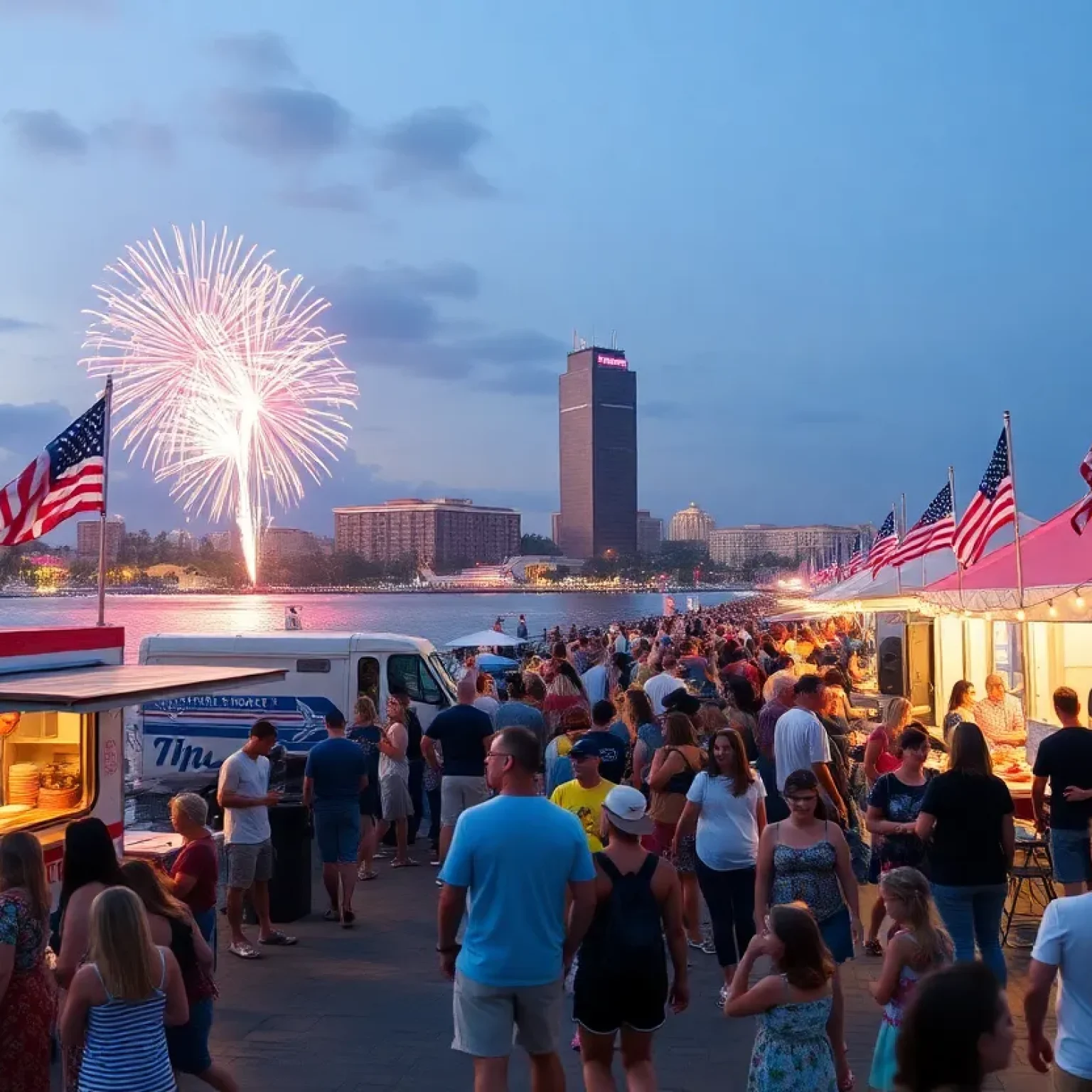 Fireworks display over St. Petersburg Pier during Independence Day