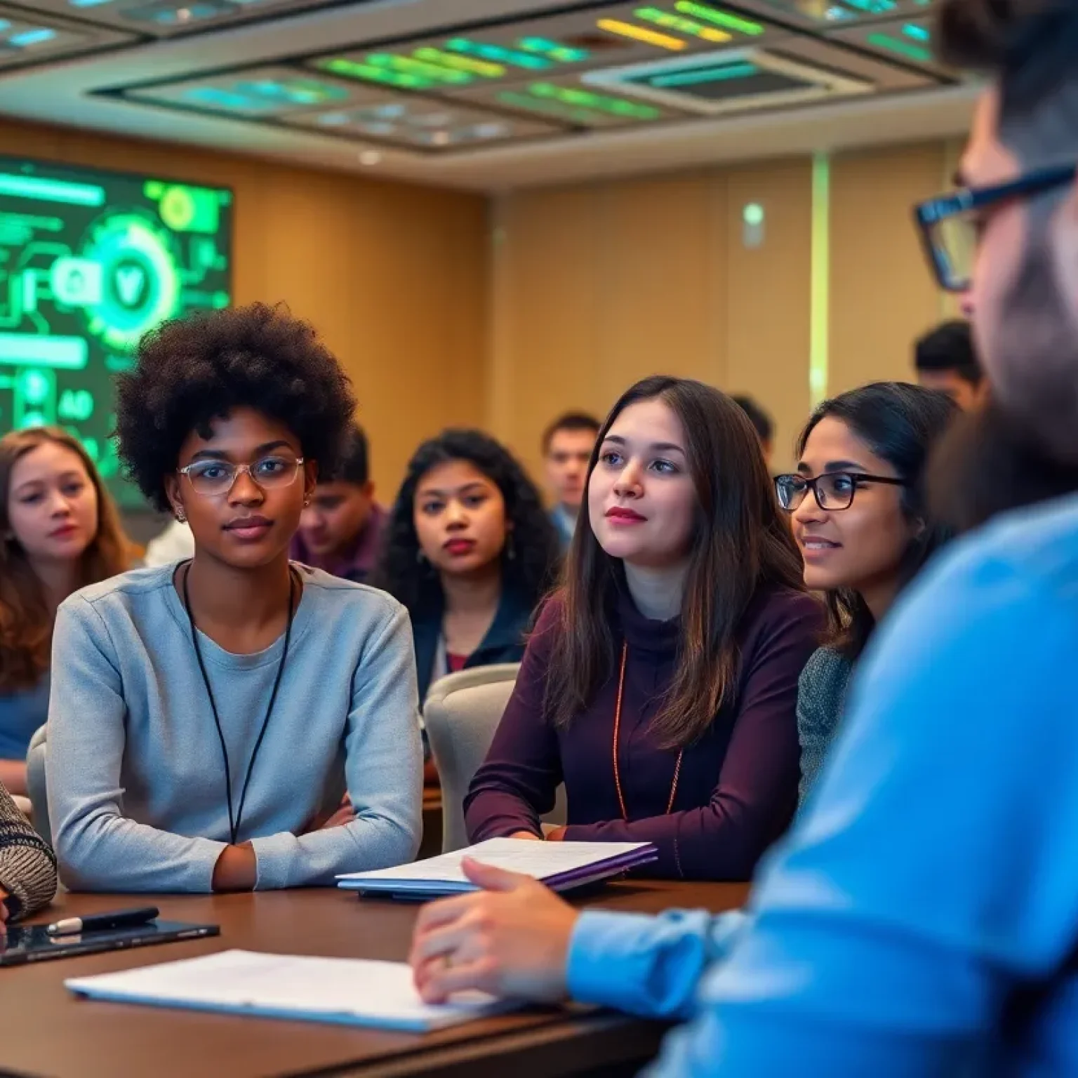 Students discussing cybersecurity policies at ISPS Student Conference