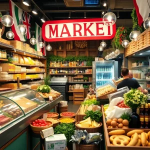 Interior of Mazzaro Italian Market showcasing gourmet foods and deli.