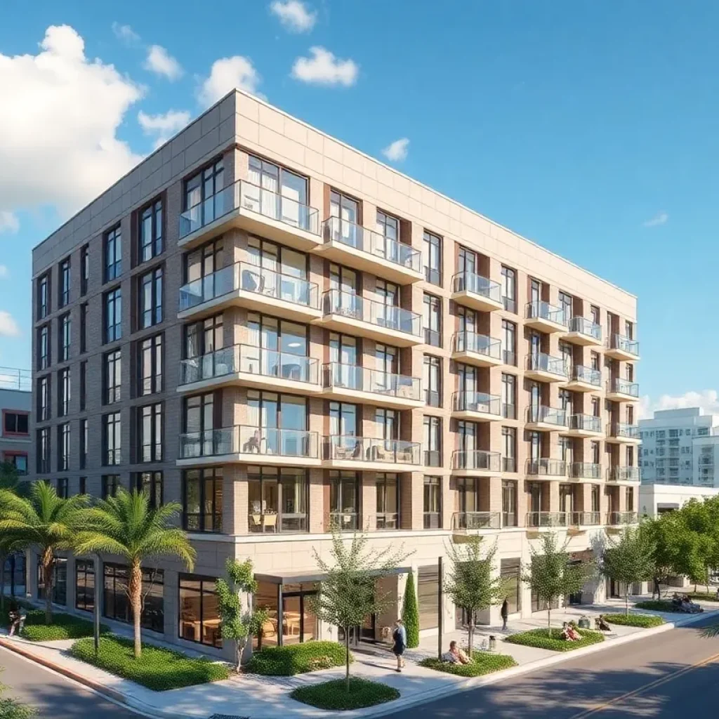 Render of the new senior housing development in downtown St. Petersburg, Florida.