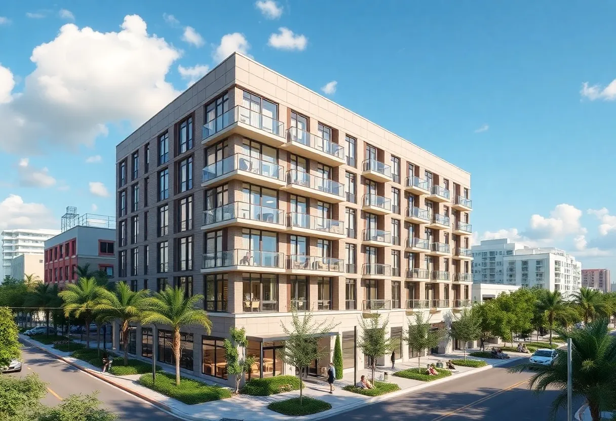 Render of the new senior housing development in downtown St. Petersburg, Florida.