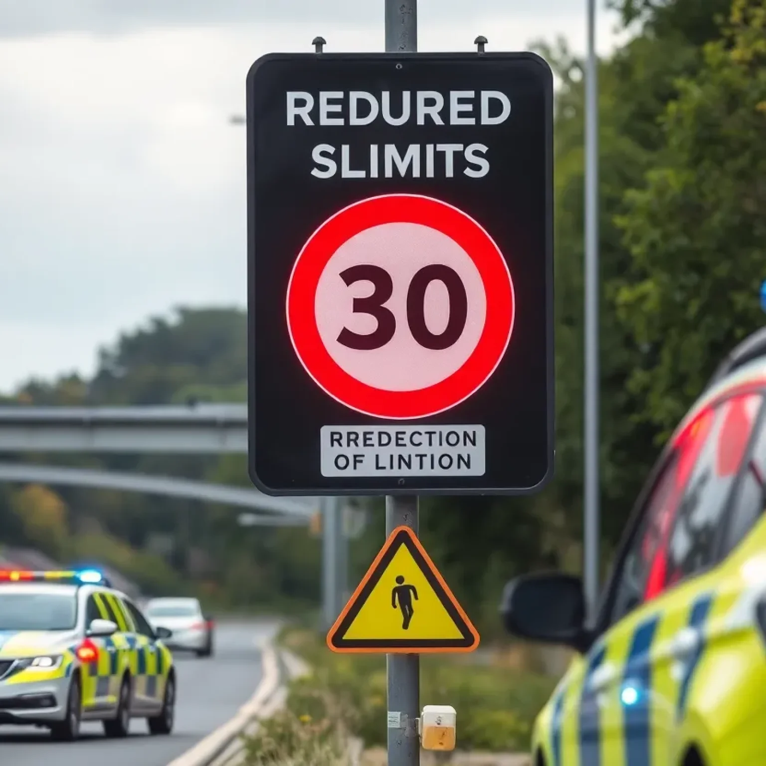 Police vehicles on the highway during Operation Southern Slow Down