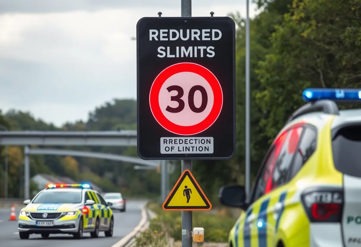 Police vehicles on the highway during Operation Southern Slow Down