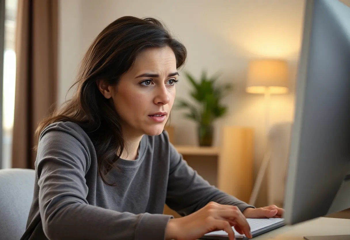 Parent checking the licensing status of a daycare provider online.