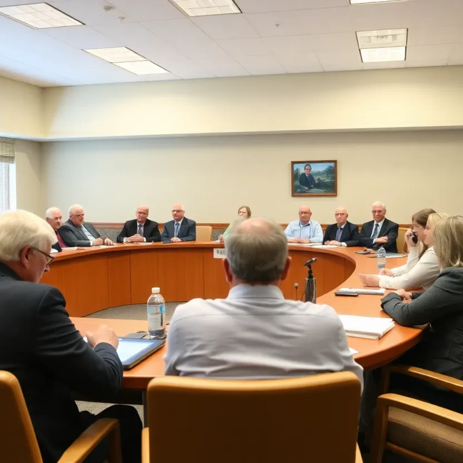 Pinellas County commissioners at a meeting discussing local business funding.
