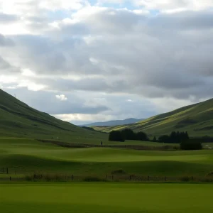 Scenic Golf Course in Scotland with Protests
