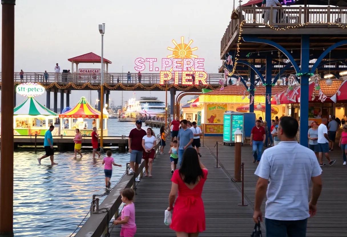 Families enjoying festivities at St. Pete Pier