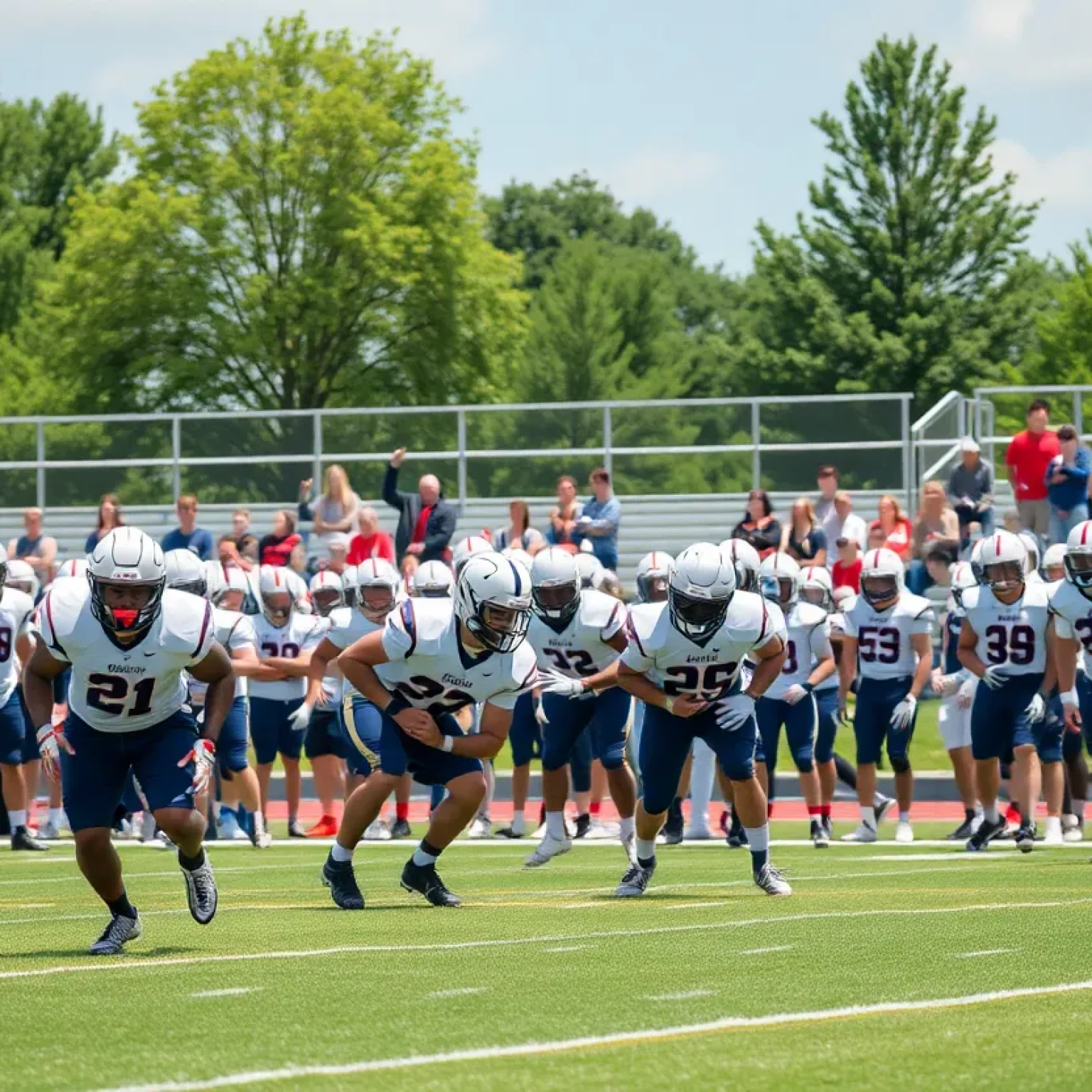 St. Petersburg Catholic Barons football team practicing