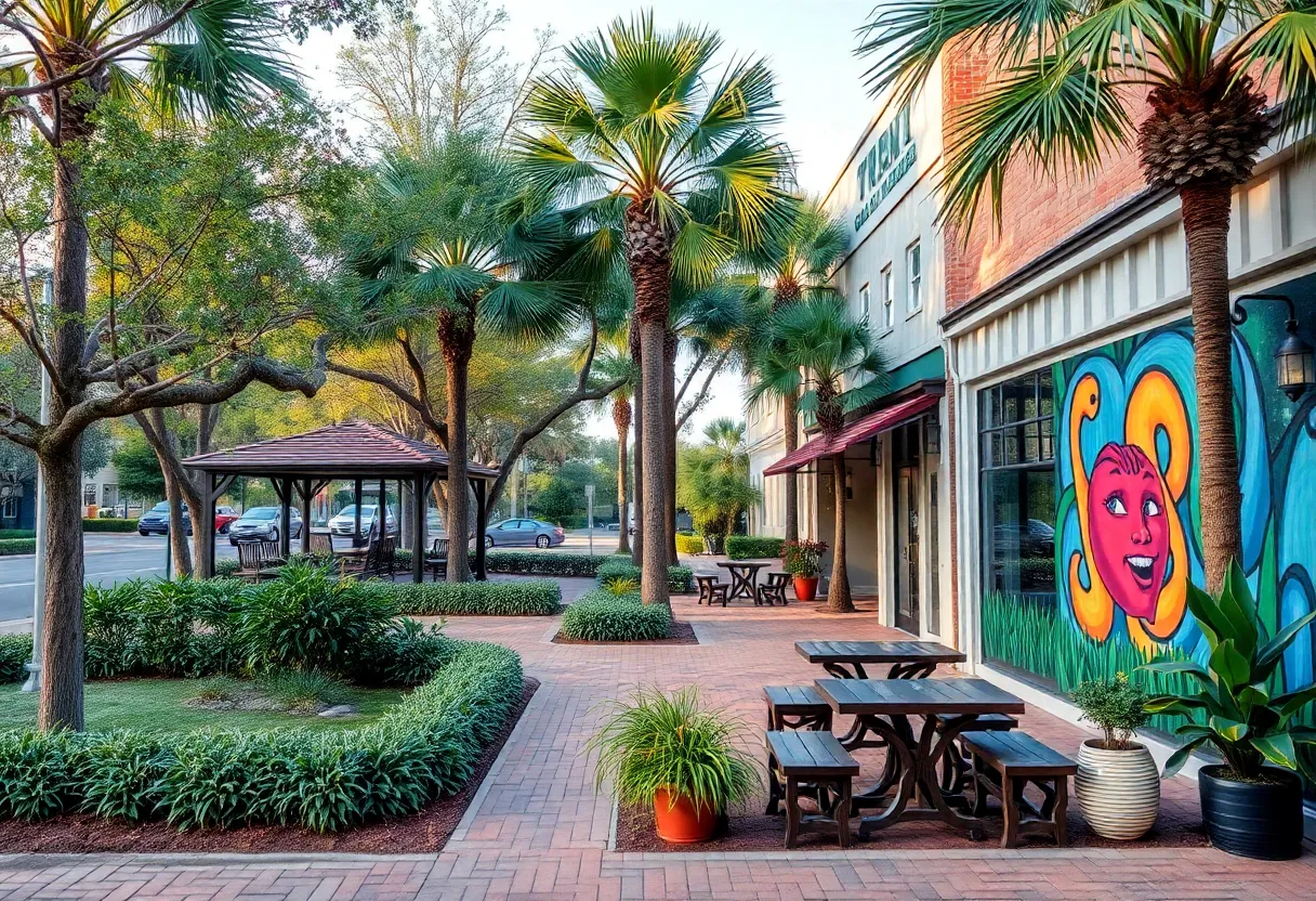 Scenic view of St. Petersburg Florida featuring parks and coffee shops