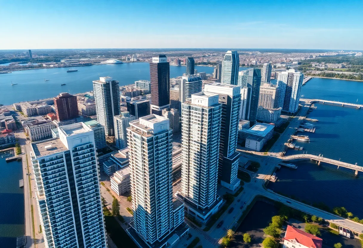 Aerial view of luxury condominiums in St. Petersburg, Florida.