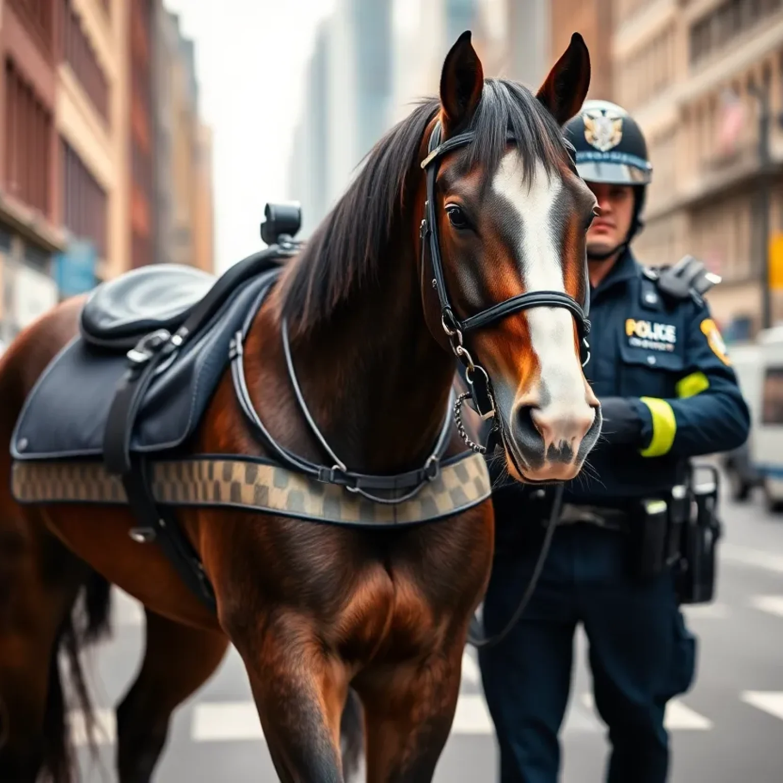 Police horse in St. Petersburg, Florida