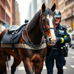 Police horse in St. Petersburg, Florida