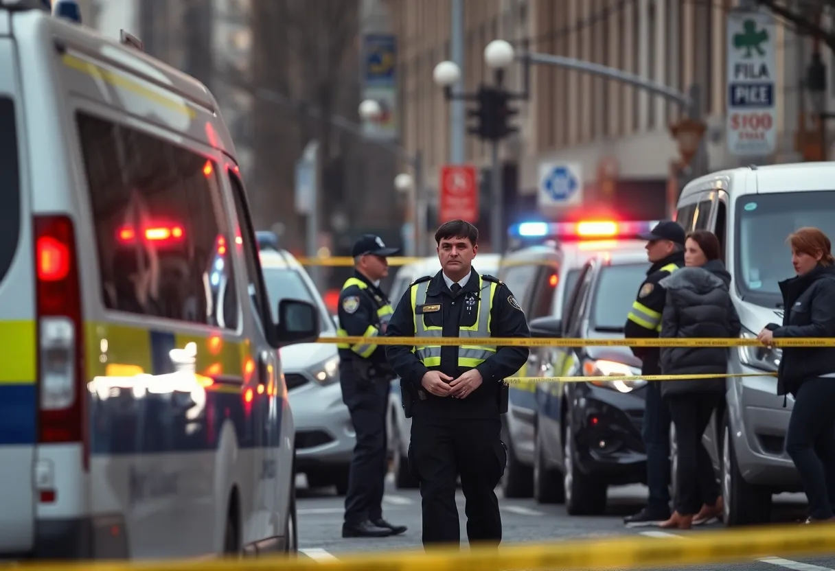 Police at the scene of a shooting incident in St. Petersburg, Florida.