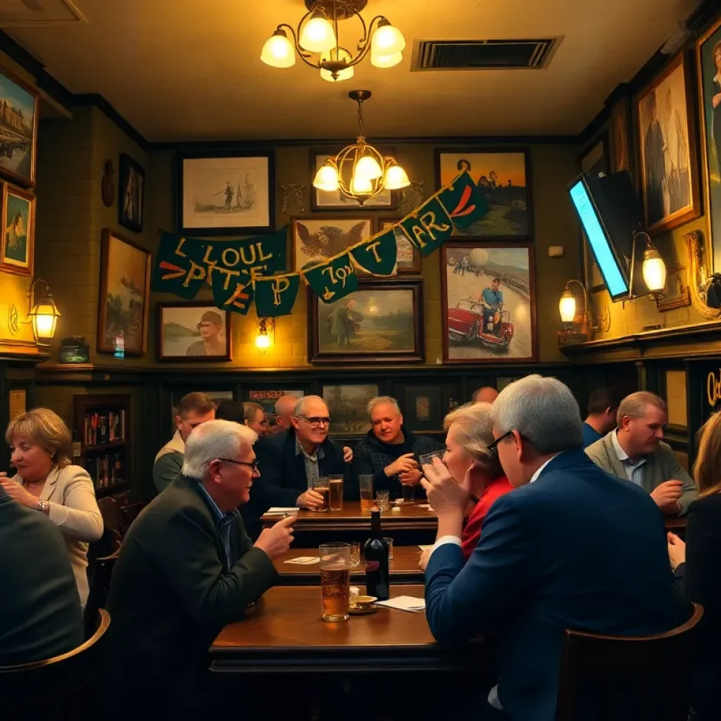 Interior of The Studio Public House with patrons gathered