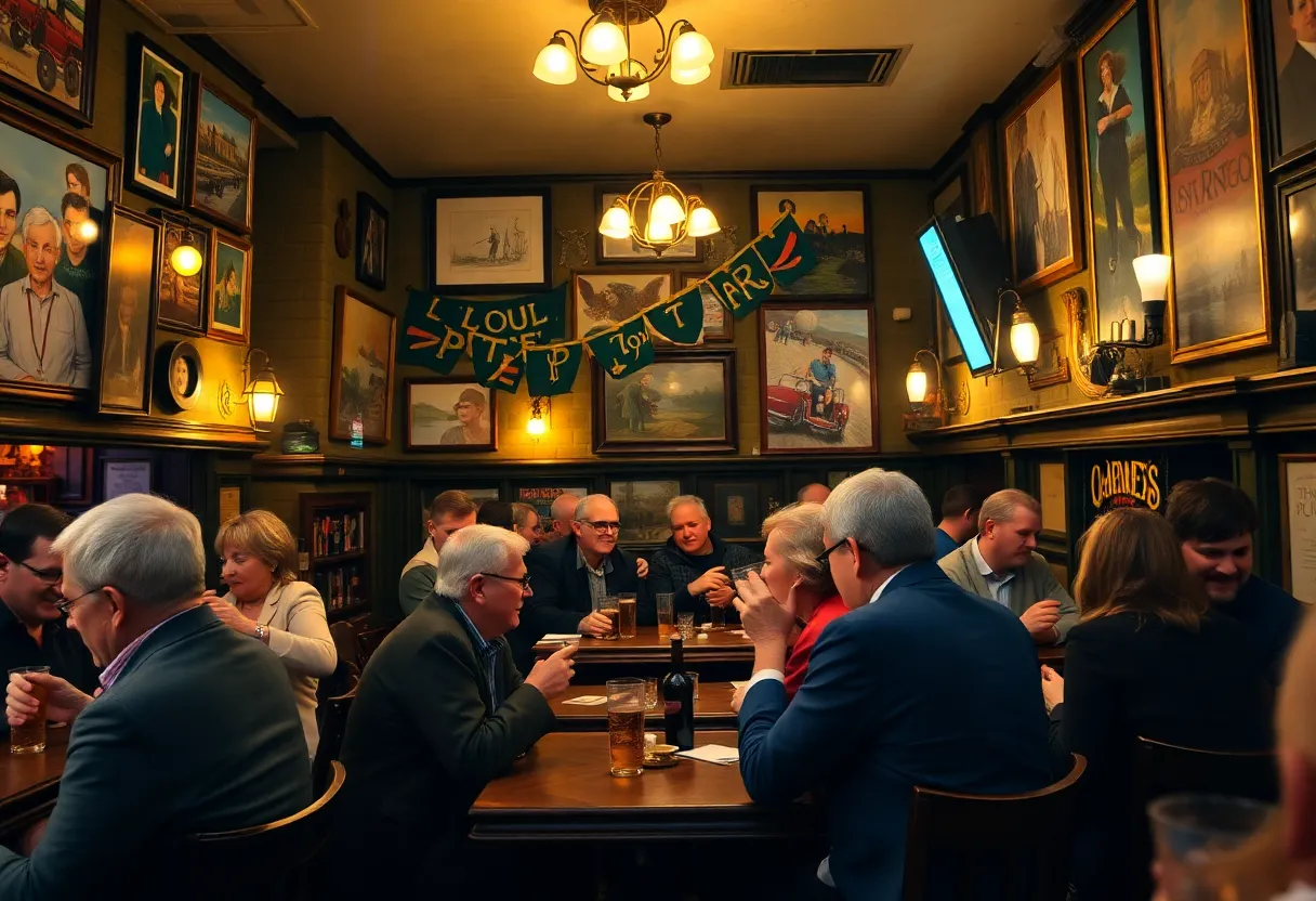 Interior of The Studio Public House with patrons gathered