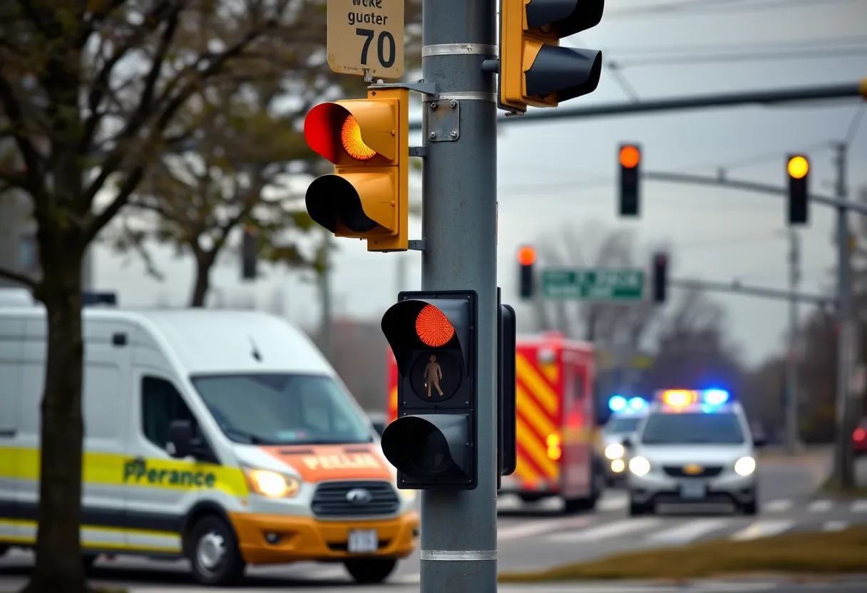 Traffic Intersection with Signal Pole