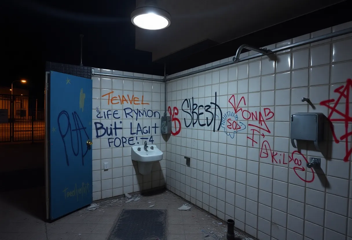 Vandalized Public Restroom
