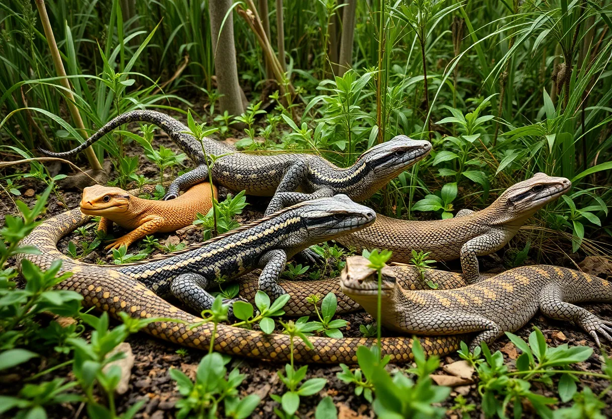 Native and invasive reptiles in a Florida wildlife setting