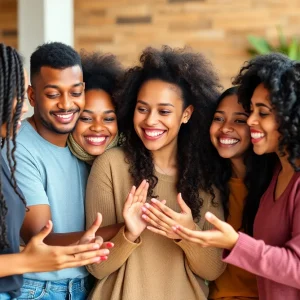 Young adults participating in a community support program