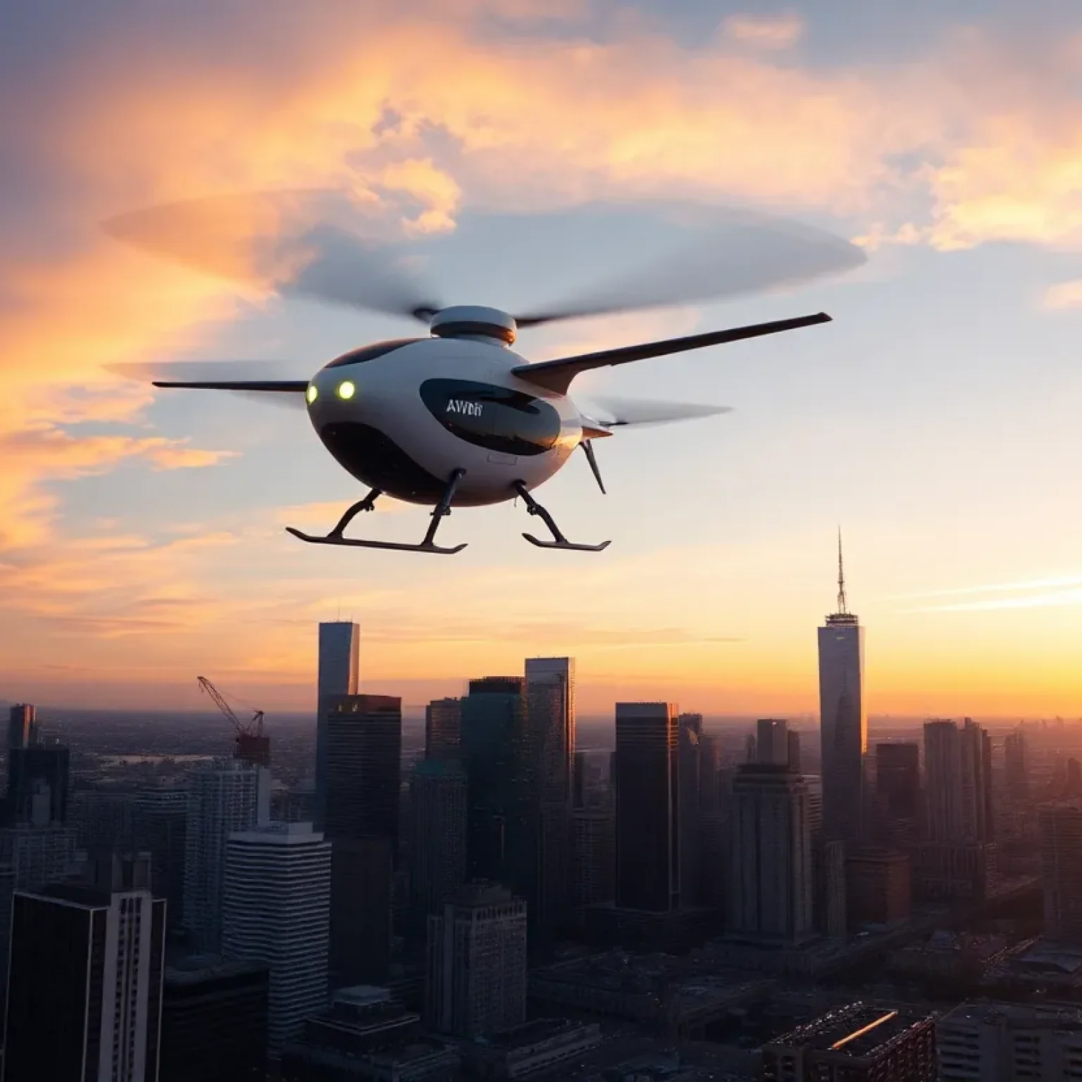 Concept of an air taxi in an urban setting