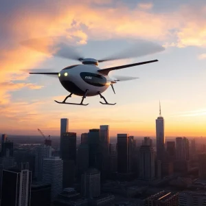 Concept of an air taxi in an urban setting