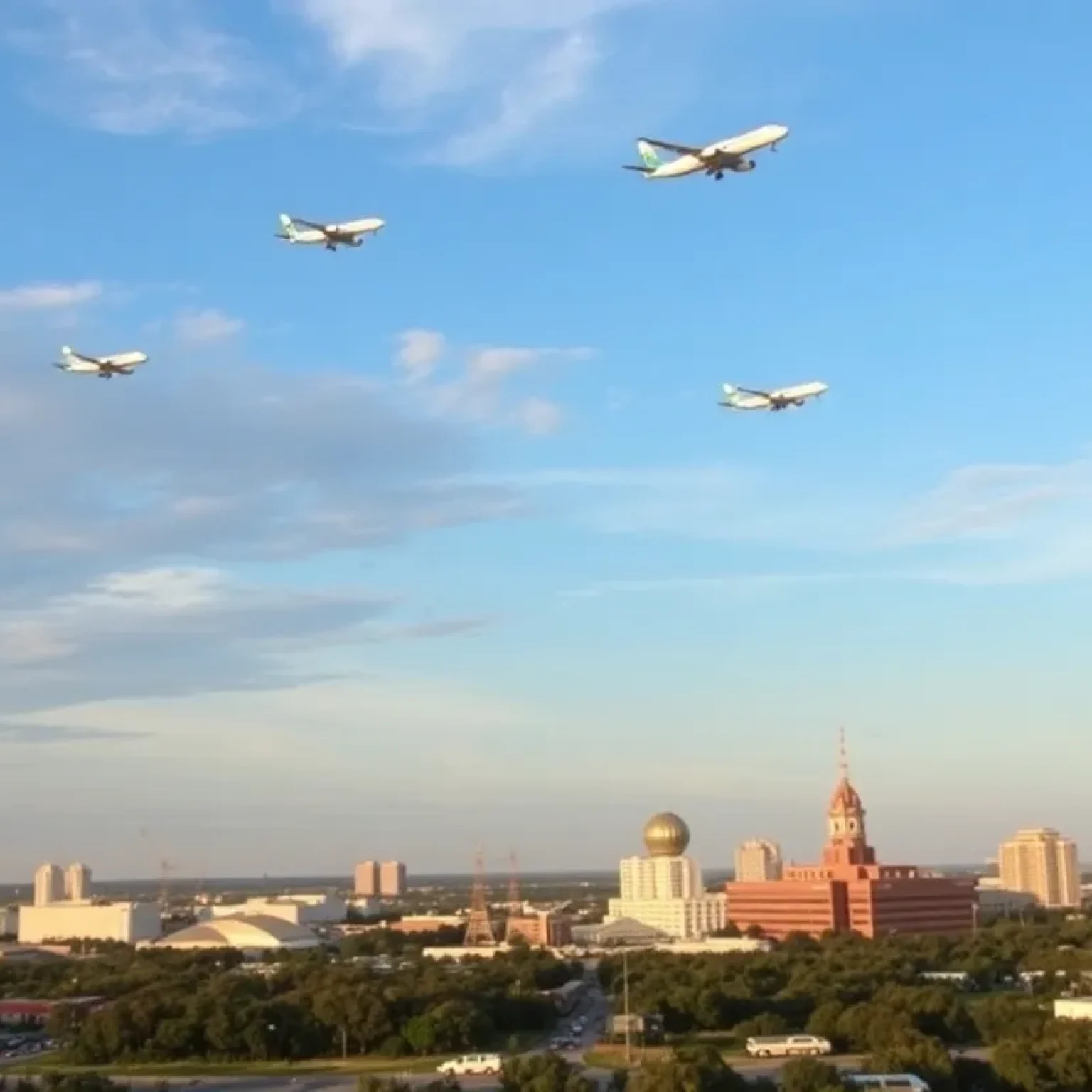 Airplanes flying between St. Petersburg and Huntsville