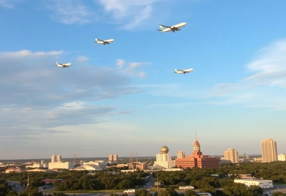 Airplanes flying between St. Petersburg and Huntsville